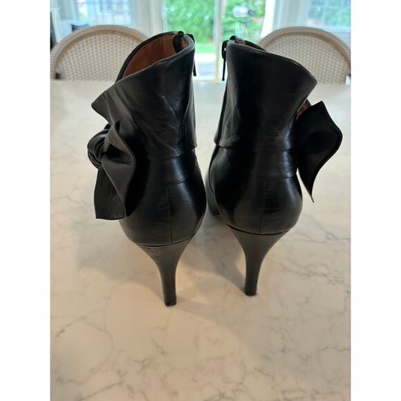 Corso Como Womens Ankle Boots Booties Black Leather Slim Heel Mid High Zip 9.5 M - Picture 4 of 7